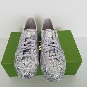 kate spade Shoes - Kate Spade Kick Silver Glitter Keds kate spade Shoes - Kate Spade Kick Silver Glitter Keds